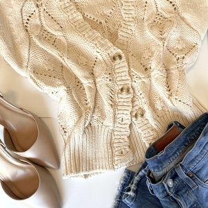 Crochet Cream Cardigan
